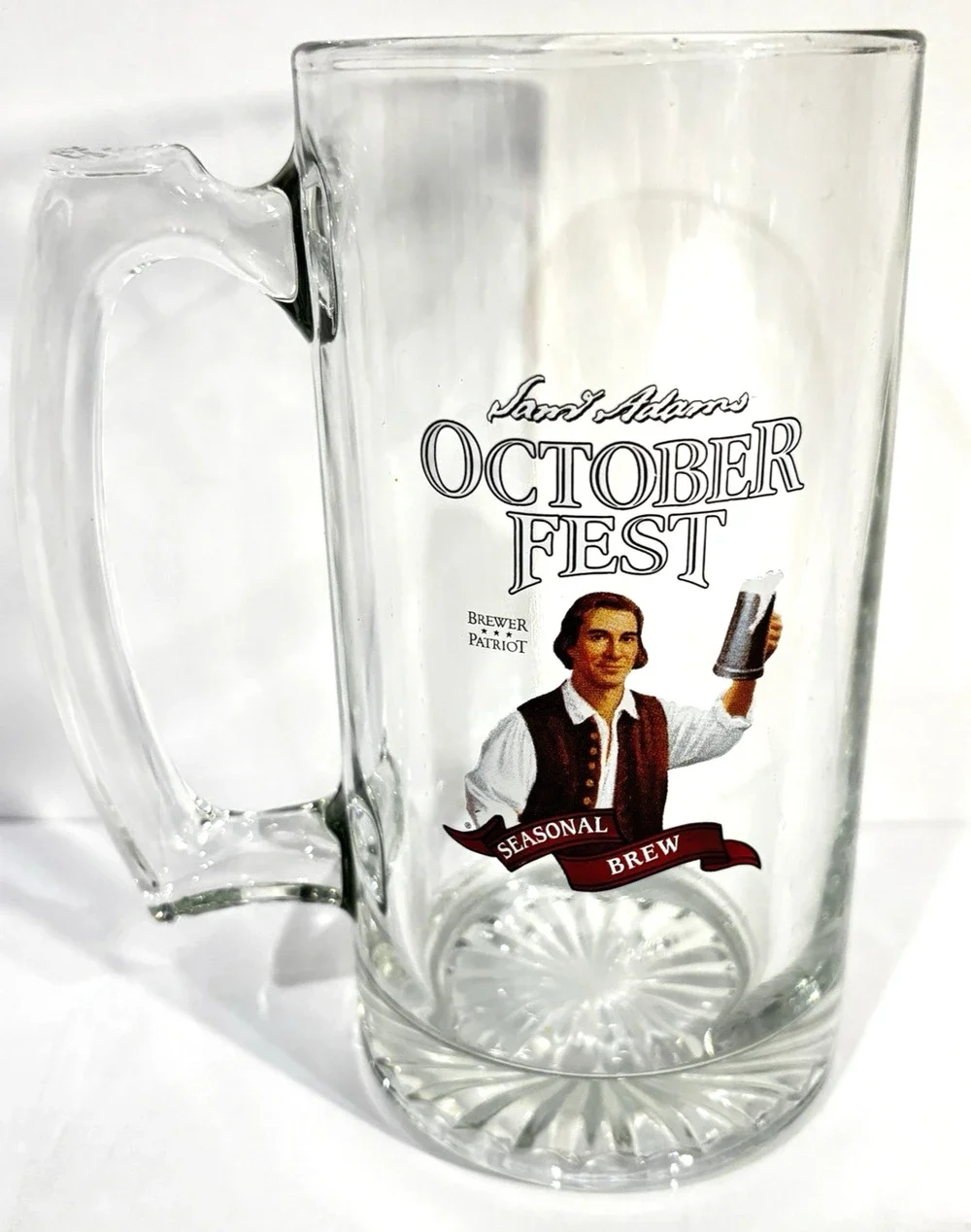 Vintage Samuel Adams Oktoberfest Beer Mug Seasonal Brew Heavy Glass 7